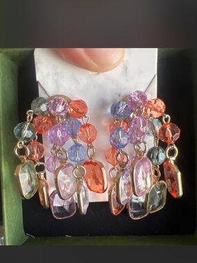 Multicolor Crystal Dangle Earrings - Women Jewelry